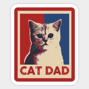 Cat Dad Pop Art Style Sticker